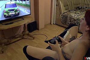 The tragic amateur gamer gets hard from itchy pawed sexy toys