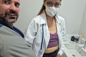 Married nurse cheats with hospital colleague in the bathroom